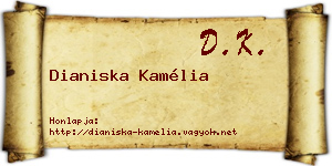 Dianiska Kamélia névjegykártya